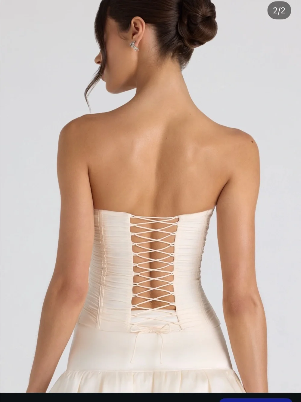 Oh Polly Cream Strapless Corset Bustier in BLACK - Picture 2 of 2
